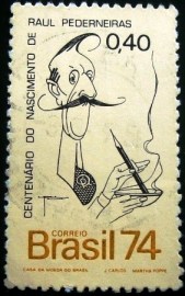 Selo postal Comemorativo do Brasil de 1974 - C 855 U