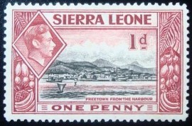 Selo postal de Serra Leoa de 1938 Freetown Harbour Überschrift ergänzen
