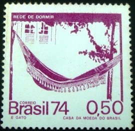 Selo postal do Brasil de 1974 Rede de Dormir N - C 859 N
