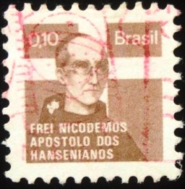 Selo postal do Brasil de 1975 Frei Nicodemos H 17