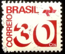 Selo postal Regular emitido no Brasil em 1972  543 U
