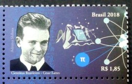 Selo postal do Brasil de 2018 Cesar Lattes