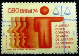 Selo postal do Brasil de 1974 Juizado de Menores - C 870 U