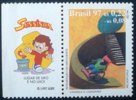 Selo postal do Brasil de 1997 Integração do Deficiente