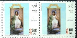 Par de selos postais do Brasil de 2018 Museu de Arte da Bahia