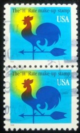 Par de selos postais dos Estados Unidos de 1998 Weather Vane P