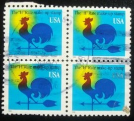 Quadra de selos postais dos Estados Unidos de 1998 Weather Vane P