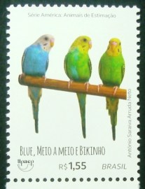 Selo postal do Brasil de 2018 Blue, Meio a Meio e Bikinho