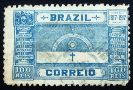 Selo postal comemortivo do Brasil de 1917 C 12