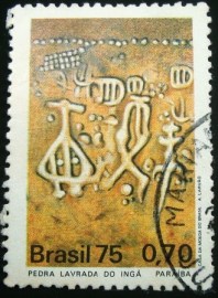 Selo postal Comemorativo do Brasil de 1975 - C 895 U