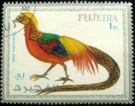 Selo postal da Fujeira de 1972 Golden Pheasant