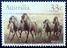 Selo postal da Austrália de 1986 Brumbies