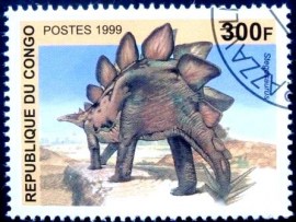 Selo postal da Rep. Popular do Congo Stegosaurus