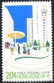 Selo postal de Hong Kong de 1981 View of a satellite town