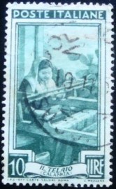 Selo postal da Itália de 1950 Weaver