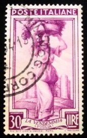 Selo postal da Itália de 1955 Winegrower