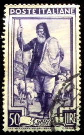 Selo postal da Itália de 1955 Shepherd