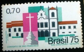 Selo postal do Brasil de 1975 São Cristovão