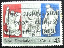 Selo postal dos Estados Unidos de 1989 French Revolution