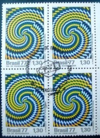 Quadra de selos do Brasil de 1977 Radio Amador