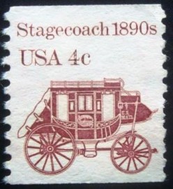 Selo postal dos Estados Unidos de 1986 Stagecoach 1890s
