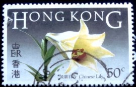 Selo postal de Hong Kong de 1985 Chinese Lily