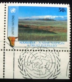Selo postal da ONU Nova Iorque de 1991 Namibian Independence