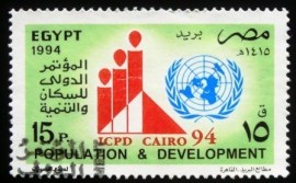 Selo postal do Egito de 1994 Population and Development