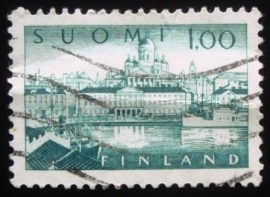 Selo postal da Finlândia de 1963 Helsinki Harbour