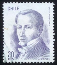 Selo postal do Chile de 1976 Diego Portales 20