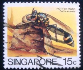 Selo postal de Singapura de 1985 Potter Wasp