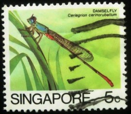 Selo postal de Singapura de 1985 Bi-coloured Damsel