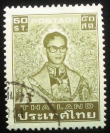 Selo postal da Thailândia de 1987 King Bhumipol Surcharged