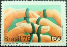 Selo Postal do Brasil de 1976 Dedos