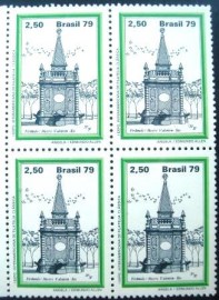 Quadra de selos do Brasil de 1979 Chafariz da Pirâmide