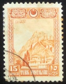 Selo postal da Turquia de 1926 Fortress of Ankara 15