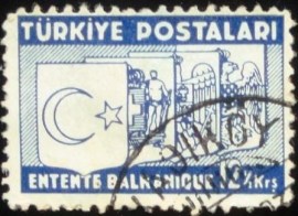 Selo postal da Turquia de 1937 Balcan treaty