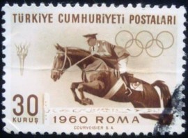 Selo postal da Turquia de 1961 Steeplechase