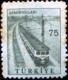 Selo postal da Turquia de 1960 Railway Demiryollari
