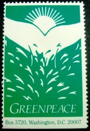 Selo Cinderella dos Estados Unidos Greenpeace Rabo Baleia e Sol