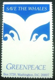 Selo Cinderella dos Estados Unidos Greenpeace Rabo Baleia