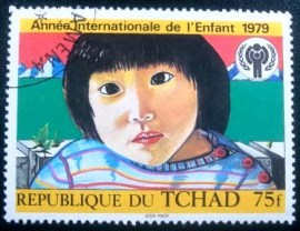 Selo postal da Rep do Tchade de 1979 Girl