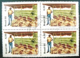 Quadra de selos postais do Brasil de 1978 Projeto Rondon