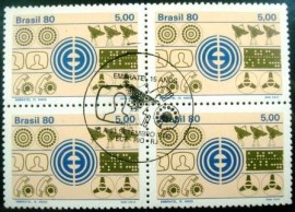 Quadra de selos do Brasil de 1980 Embratel
