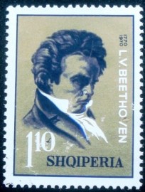 Selo postal da Albânia de 1970 Ludwig van Beethovenon