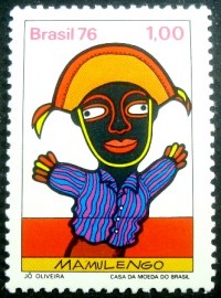 Selo postal do Brasil de 1976 Mamulengo