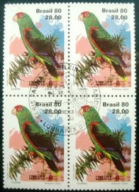 Quadra de selos do Brasil de 1980 Charão