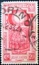 Selo postal da Itália de 1933 Dome of St. Peter's