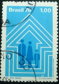 Selo postal do Brasil de 1976 SESC / SENAC