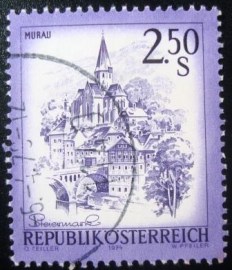 Selo postal da Áustria de 1974 Murau Steiermark